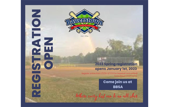 Spring Baseball & Softball Registration Open!!!